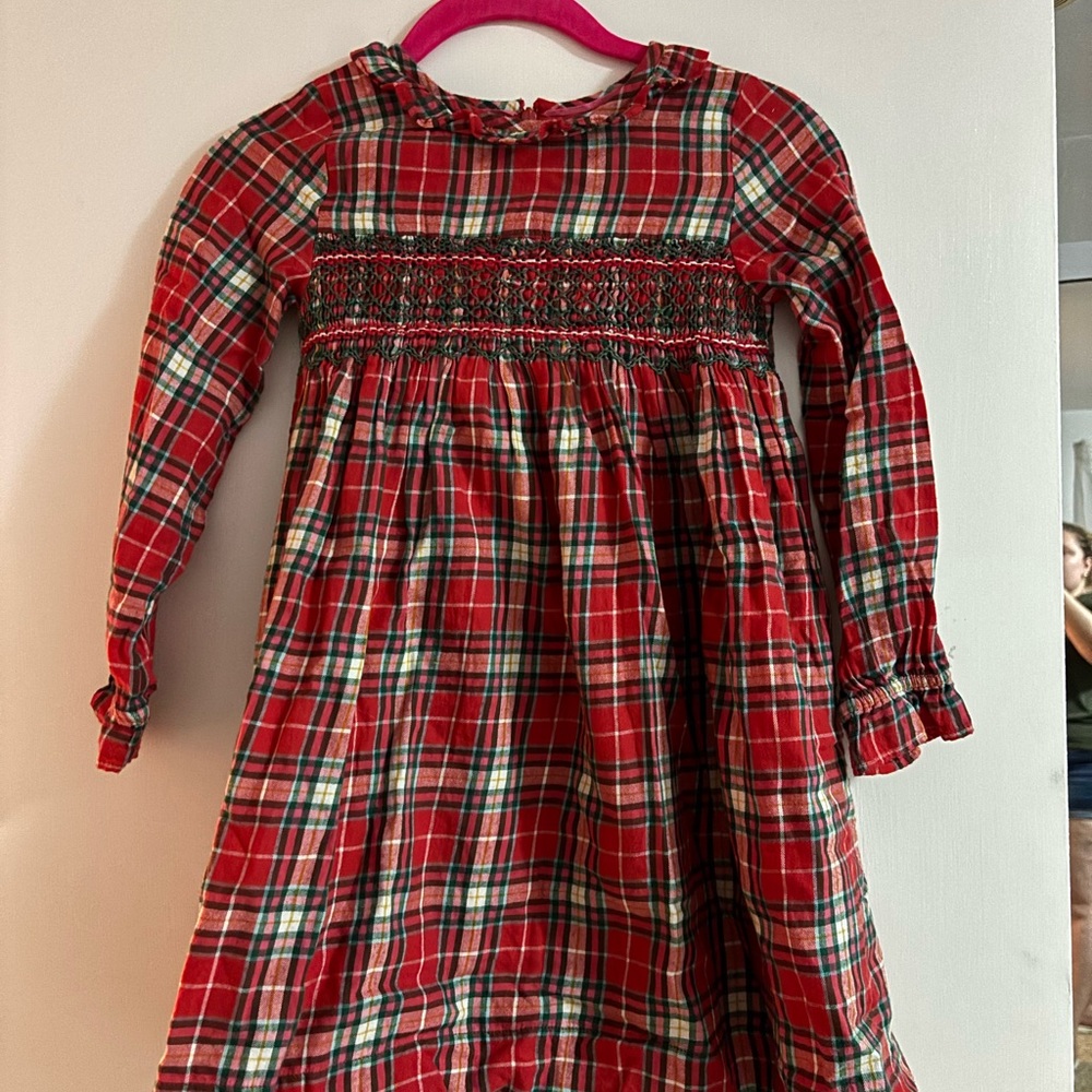 Mini Boden Red Plaid Kids Dress